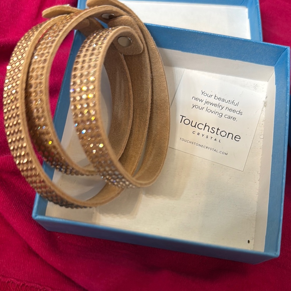Touchstone Crystal Beige Sparkle Wrap Bracelet